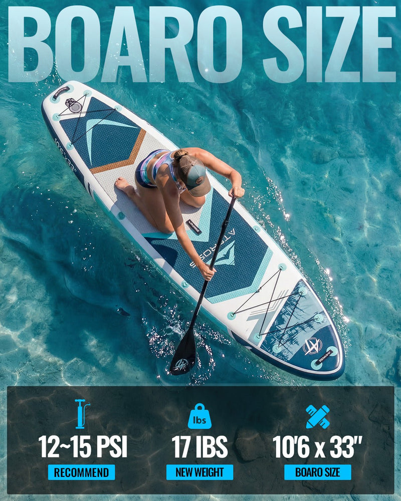 Chargez l'image dans la visionneuse de la galerie, 10’6’’ × 33’’ Inflatable SUP – Ivory Tide (Ivory & Teal) – ATPB26 - 05P Pro | Atpross Board - ATPROSS Board
