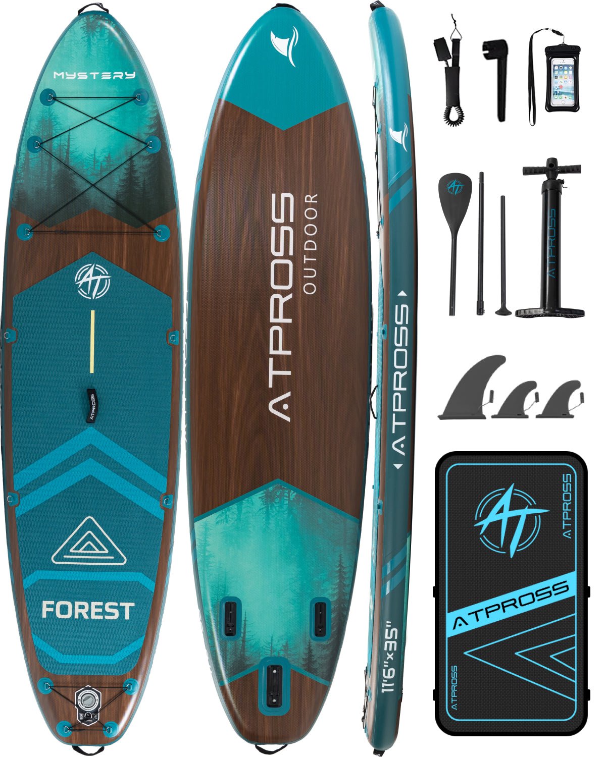 35'' Inflatable SUP – Premium Dark Forest | Stable Paddle Board