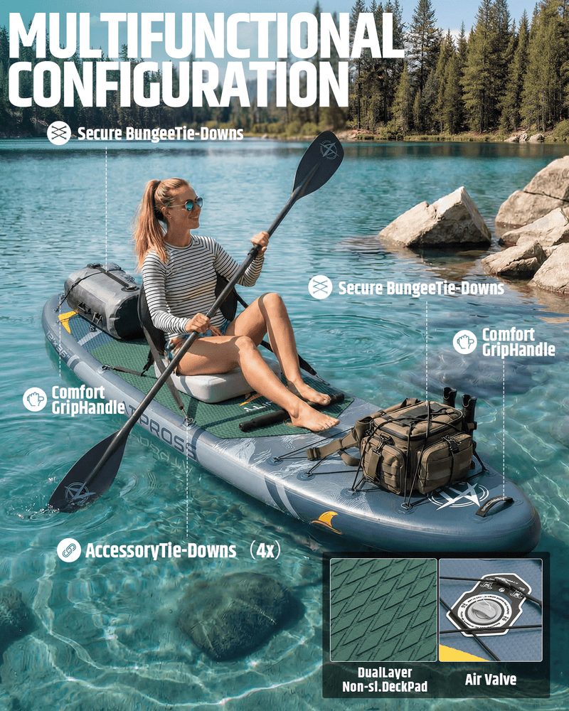 Load image into Gallery viewer, 12’ × 36’’ Inflatable SUP – Night Tide (Deep Blue & Navy Green) – ATPB26 - 19M Pro Max | Atpross Board - ATPROSS Board