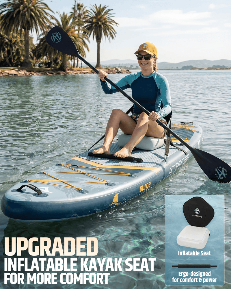 Load image into Gallery viewer, 12’ × 36’’ Inflatable SUP – Storm Edge (Blue Grey & Orange) – ATPB26 - 22M Pro Max | Atpross Board - ATPROSS Board