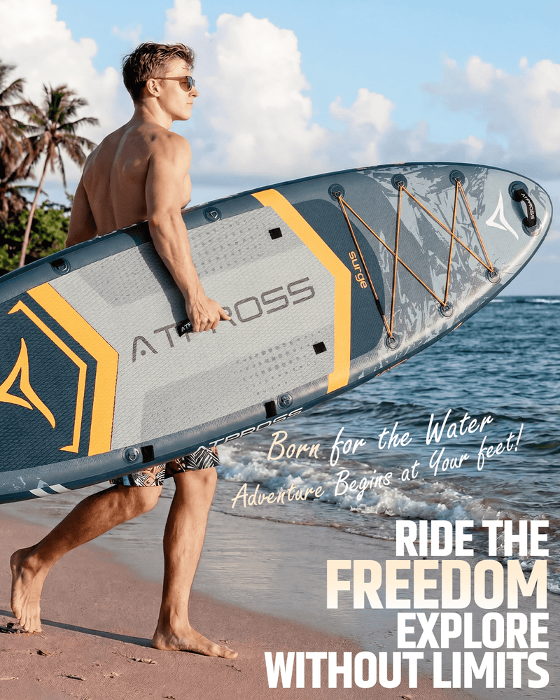 Load image into Gallery viewer, 12’ × 36’’ Inflatable SUP – Storm Edge (Blue Grey & Orange) – ATPB26 - 22M Pro Max | Atpross Board - ATPROSS Board