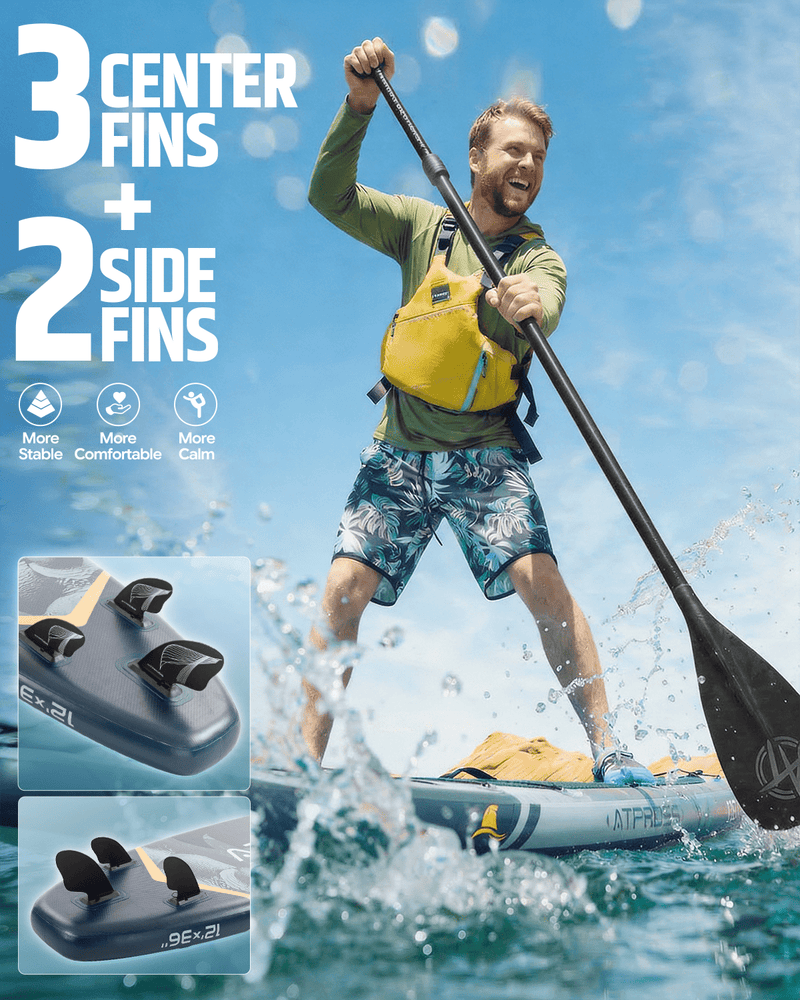 Load image into Gallery viewer, 12’ × 36’’ Inflatable SUP – Storm Edge (Blue Grey & Orange) – ATPB26 - 22M Pro Max | Atpross Board - ATPROSS Board