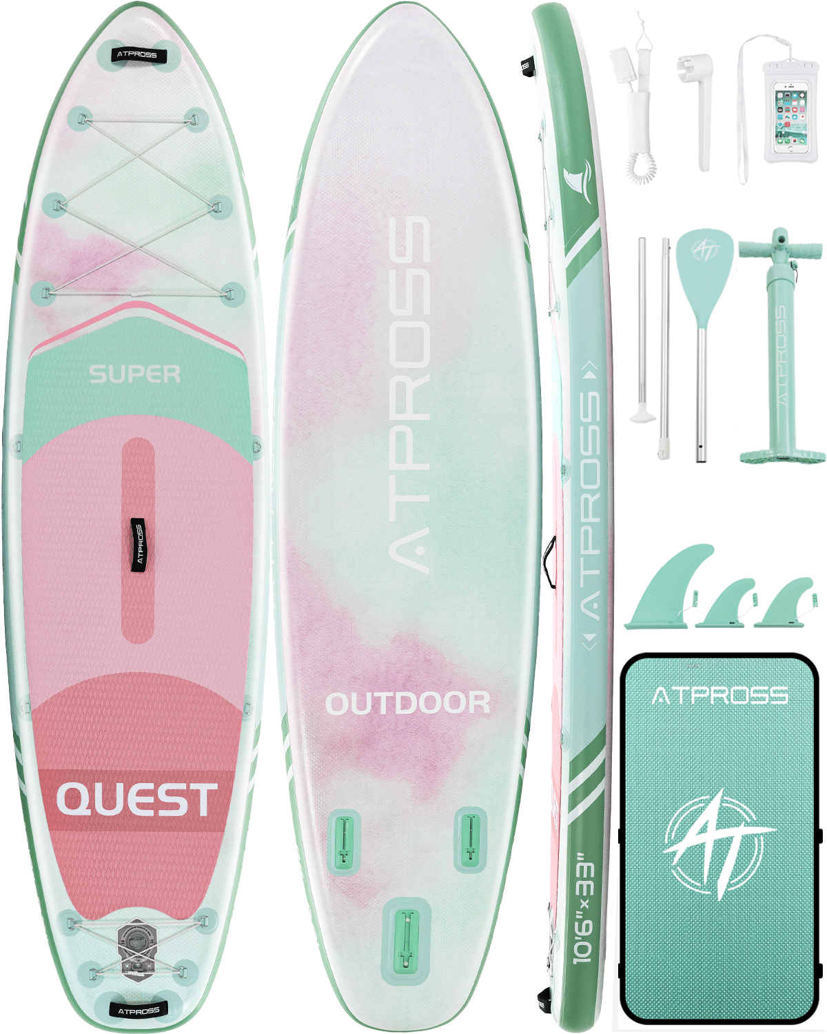 10'6'' × 33'' Inflatable SUP-Gradient Orchard Glow (Green & Red