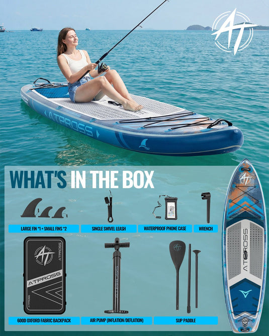 10’6’’ × 33’’ Inflatable SUP – Apex Orbit (Navy & Orange) – ATPB26 - 11B Basic | Atpross Board - ATPROSS Board