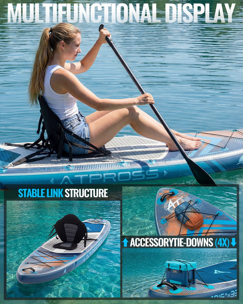 Laden Sie das Bild in Galerie -Viewer, 10’6’’ × 33’’ Inflatable SUP – Apex Orbit (Navy &amp; Orange) – ATPB26 - 11P Pro | Atpross Board - ATPROSS Board
