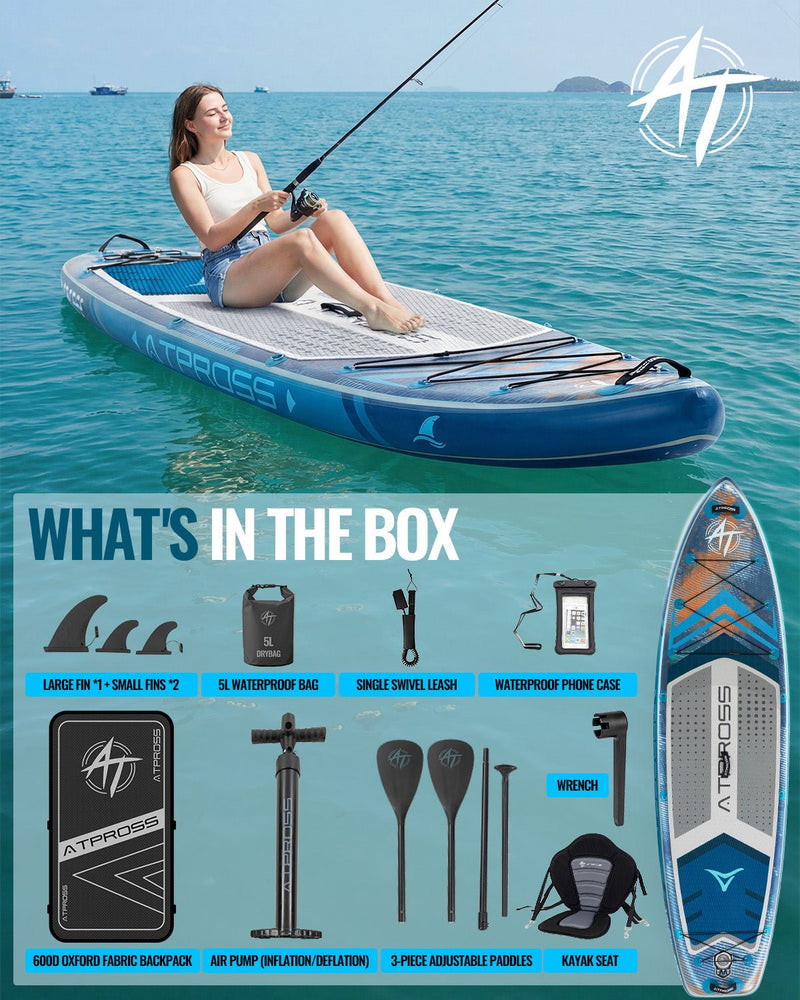 Laden Sie das Bild in Galerie -Viewer, 10’6’’ × 33’’ Inflatable SUP – Apex Orbit (Navy &amp; Orange) – ATPB26 - 11P Pro | Atpross Board - ATPROSS Board
