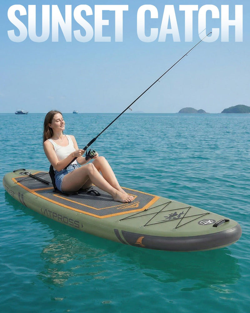 Laden Sie das Bild in Galerie -Viewer, 10’6’’ × 33’’ Inflatable SUP – Forest Ember (Olive &amp; Orange) – ATPB26 - 06P Pro | Atpross Board - ATPROSS Board
