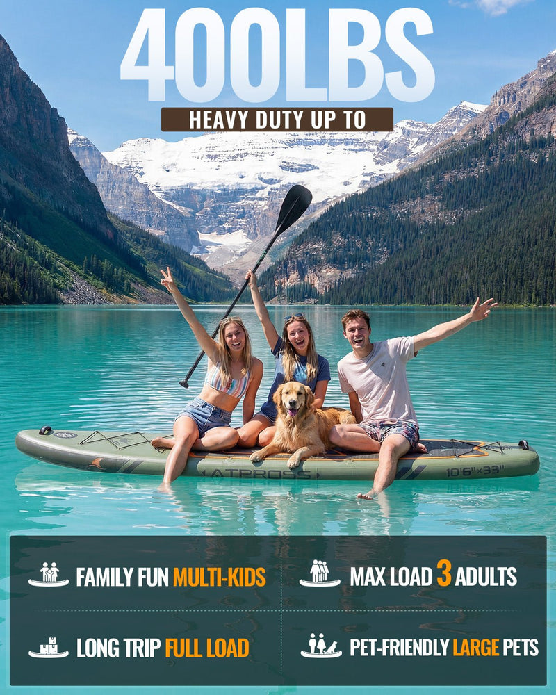 Laden Sie das Bild in Galerie -Viewer, 10’6’’ × 33’’ Inflatable SUP – Forest Ember (Olive &amp; Orange) – ATPB26 - 06P Pro | Atpross Board - ATPROSS Board
