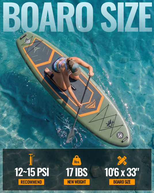 10’6’’ × 33’’ Inflatable SUP – Forest Ember (Olive & Orange) – ATPB26 - 06P Pro | Atpross Board - ATPROSS Board