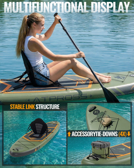 10’6’’ × 33’’ Inflatable SUP – Forest Ember (Olive & Orange) – ATPB26 - 06P Pro | Atpross Board - ATPROSS Board