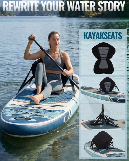 10’6’’ × 33’’ Inflatable SUP – Ivory Tide (Ivory & Teal) – ATPB26 - 05P Pro | Atpross Board - ATPROSS Board