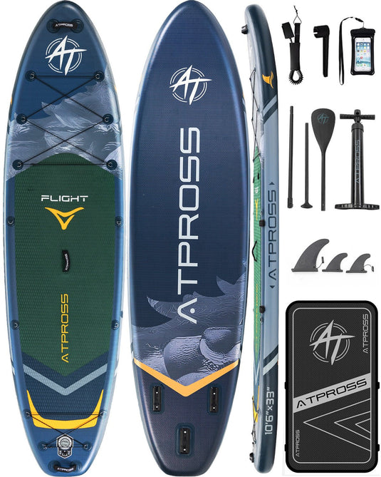 10’6’’ × 33’’ Inflatable SUP – Night Tide (Deep Blue & Navy Green) – ATPB26 - 12B Basic | Atpross Board - ATPROSS Board