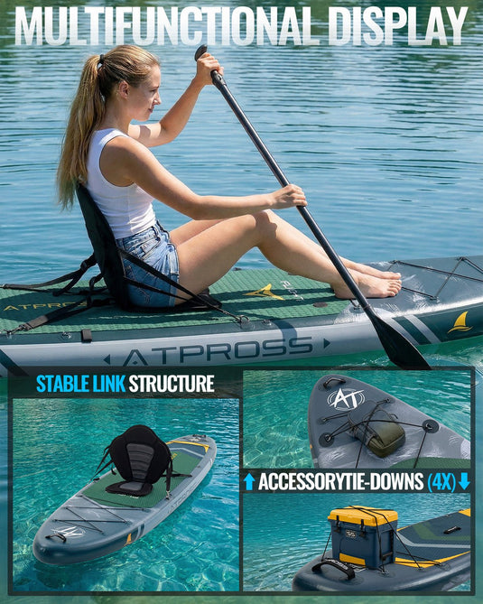 10’6’’ × 33’’ Inflatable SUP – Night Tide (Deep Blue & Navy Green) – ATPB26 - 12P Pro | Atpross Board - ATPROSS Board