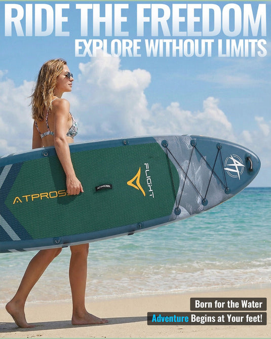 10’6’’ × 33’’ Inflatable SUP – Night Tide (Deep Blue & Navy Green) – ATPB26 - 12P Pro | Atpross Board - ATPROSS Board