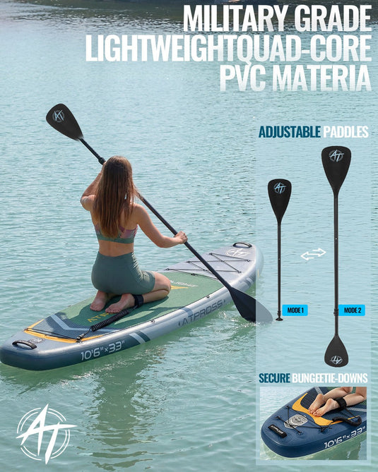 10’6’’ × 33’’ Inflatable SUP – Night Tide (Deep Blue & Navy Green) – ATPB26 - 12P Pro | Atpross Board - ATPROSS Board