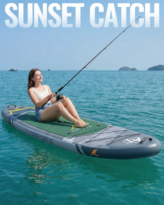 10’6’’ × 33’’ Inflatable SUP – Night Tide (Deep Blue & Navy Green) – ATPB26 - 12P Pro | Atpross Board - ATPROSS Board