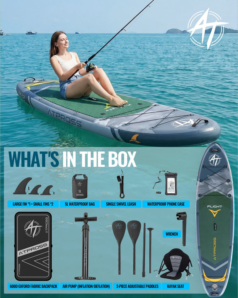 Laden Sie das Bild in Galerie -Viewer, 10’6’’ × 33’’ Inflatable SUP – Night Tide (Deep Blue &amp; Navy Green) – ATPB26 - 12P Pro | Atpross Board - ATPROSS Board
