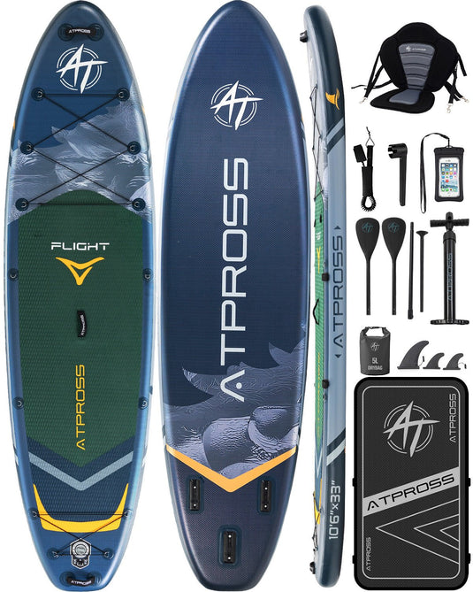10’6’’ × 33’’ Inflatable SUP – Night Tide (Deep Blue & Navy Green) – ATPB26 - 12P Pro | Atpross Board - ATPROSS Board