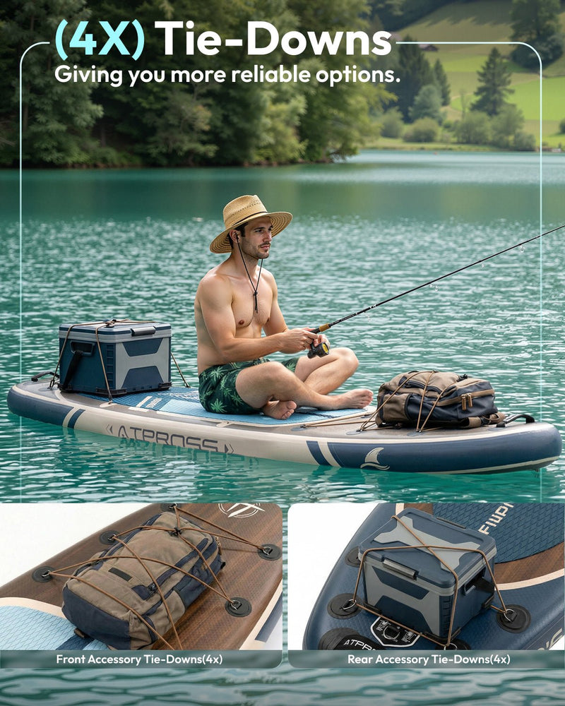 Laden Sie das Bild in Galerie -Viewer, 10’6’’ × 33’’ Inflatable SUP – Teal &amp; Wood Grain – ATPB26 - 01P Pro | Atpross Board - ATPROSS Board
