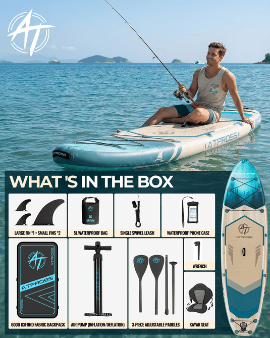 11’6’’ × 35'' Inflatable SUP Kayak - Premium Dark Forest & Lagoon Teal - ATPB26 - 14 Pro ｜Atpross Board - ATPROSS Board