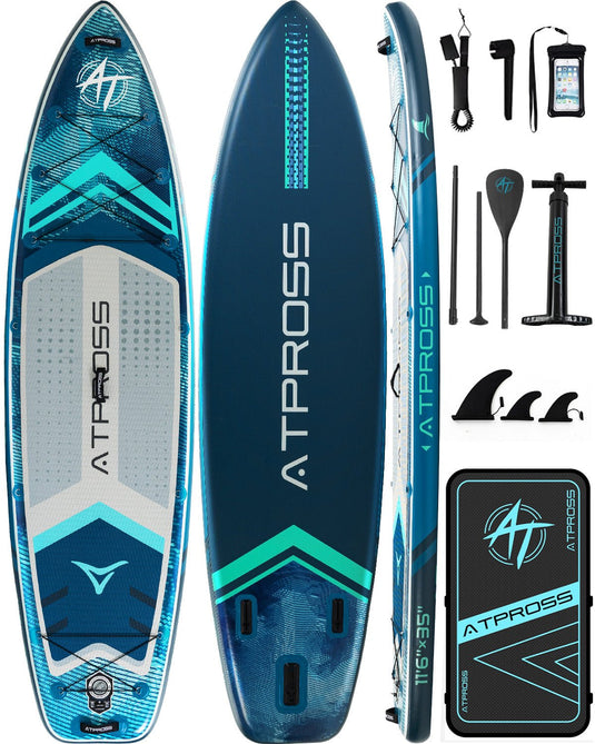 11’6’’ × 35’’ Inflatable SUP – Neon Tide (Deep Blue & Neon Blue) – ATPB26 - 15B Basic | Atpross Board - ATPROSS Board