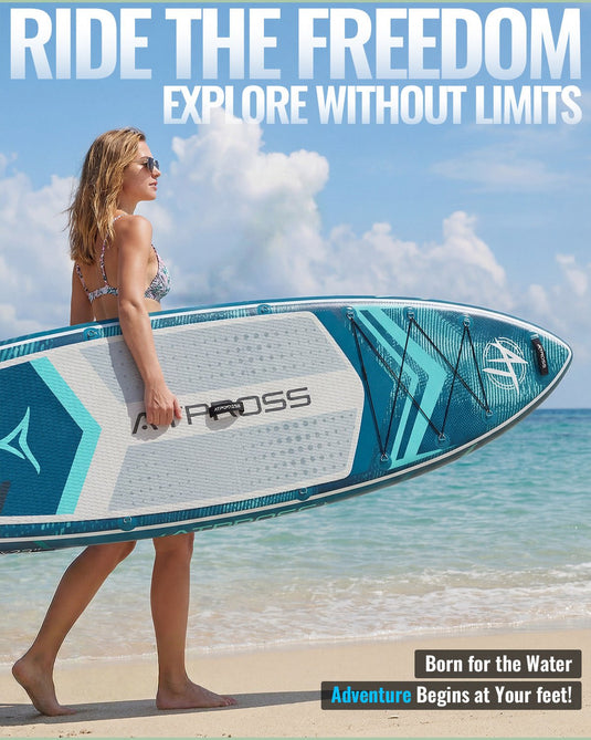 11’6’’ × 35’’ Inflatable SUP – Neon Tide (Deep Blue & Neon Blue) – ATPB26 - 15P Pro | Atpross Board - ATPROSS Board