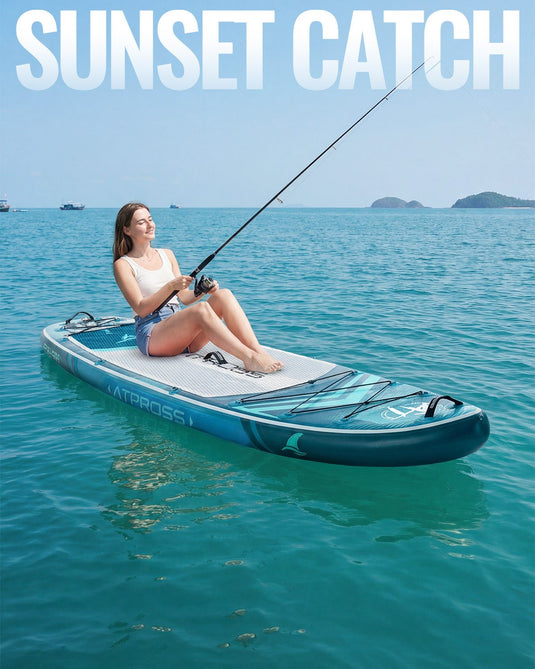 11’6’’ × 35’’ Inflatable SUP – Neon Tide (Deep Blue & Neon Blue) – ATPB26 - 15P Pro | Atpross Board - ATPROSS Board