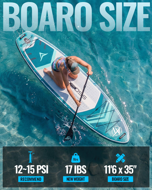 11’6’’ × 35’’ Inflatable SUP – Neon Tide (Deep Blue & Neon Blue) – ATPB26 - 15P Pro | Atpross Board - ATPROSS Board