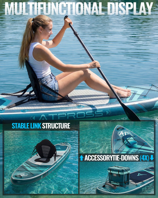 11’6’’ × 35’’ Inflatable SUP – Neon Tide (Deep Blue & Neon Blue) – ATPB26 - 15P Pro | Atpross Board - ATPROSS Board