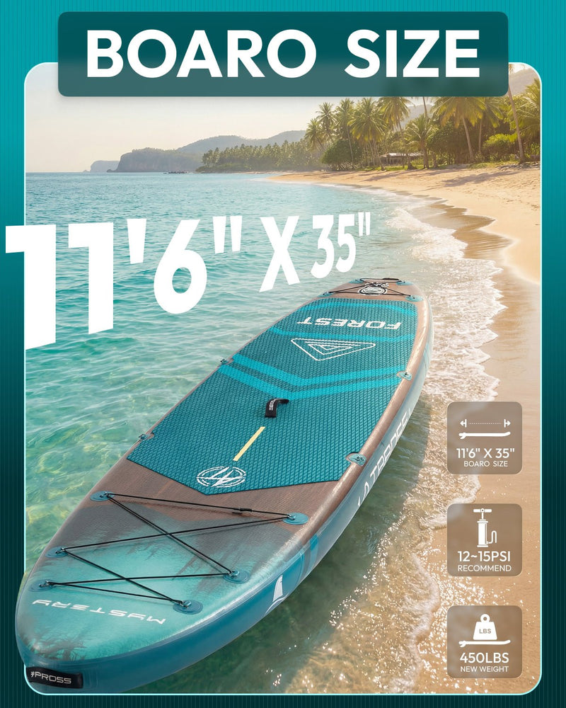 Laden Sie das Bild in Galerie -Viewer, 11’6’’ × 35’’ Inflatable SUP – Premium Dark Forest (Abyss Green) – ATPB26 - 13B Basic | Atpross Board - ATPROSS Board
