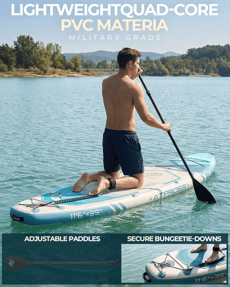 Carica immagine in Galleria Viewer, 11’6’’ × 35’’ Inflatable SUP – Premium Dark Forest (Lagoon Teal) – ATPB26 - 14B Basic | Atpross Board - ATPROSS Board
