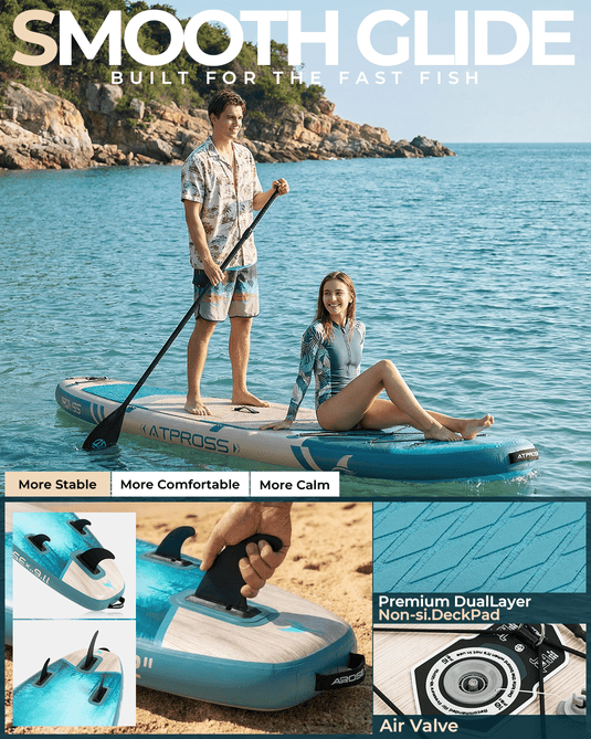 11’6’’ × 35’’ Inflatable SUP – Premium Dark Forest (Lagoon Teal) – ATPB26 - 14B Basic | Atpross Board - ATPROSS Board