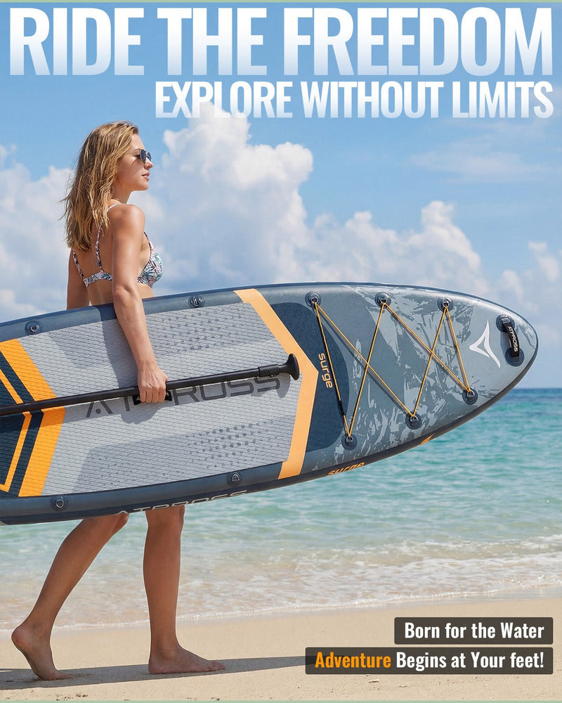 Laden Sie das Bild in Galerie -Viewer, 11’6’’ × 35’’ Inflatable SUP – Storm Edge (Blue Grey &amp; Orange) – ATPB26 - 16P Pro | Atpross Board - ATPROSS Board
