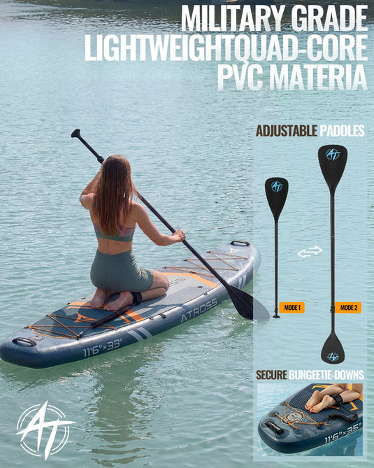 11’6’’ × 35’’ Inflatable SUP – Storm Edge (Blue Grey & Orange) – ATPB26 - 16P Pro | Atpross Board - ATPROSS Board