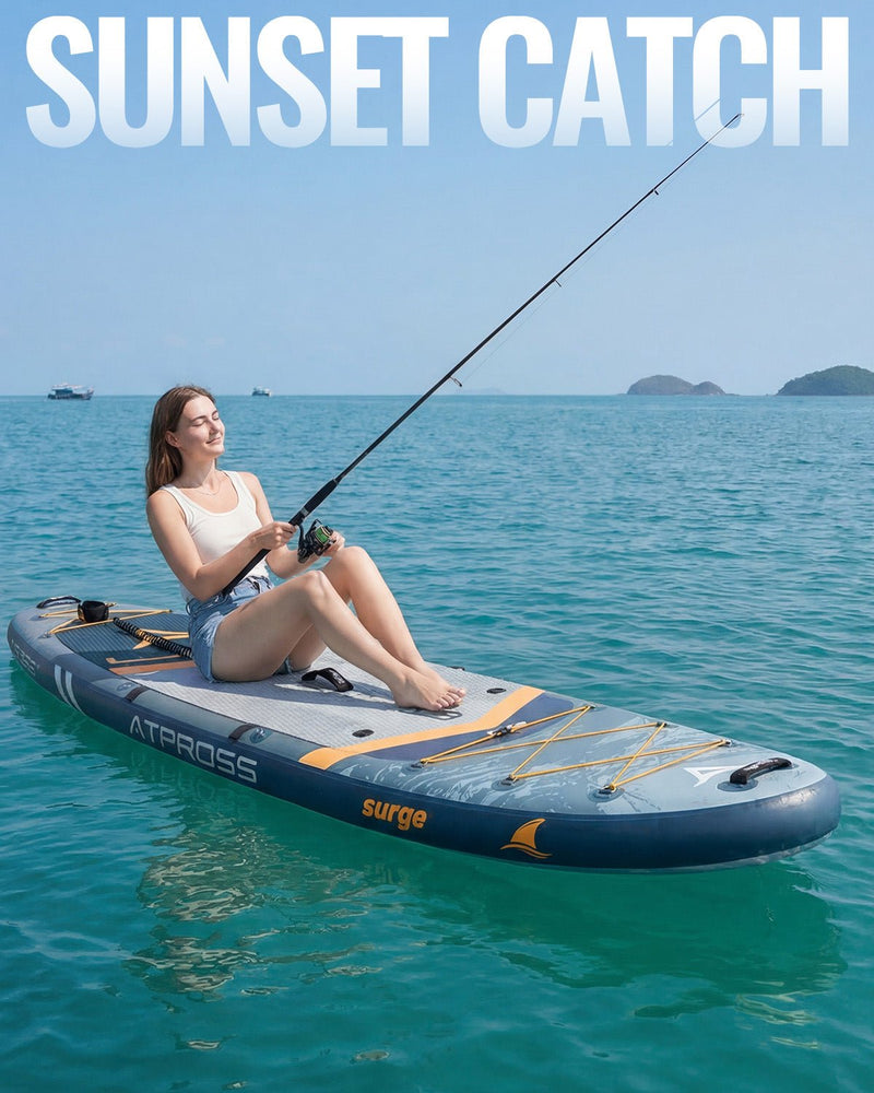 Laden Sie das Bild in Galerie -Viewer, 11’6’’ × 35’’ Inflatable SUP – Storm Edge (Blue Grey &amp; Orange) – ATPB26 - 16P Pro | Atpross Board - ATPROSS Board
