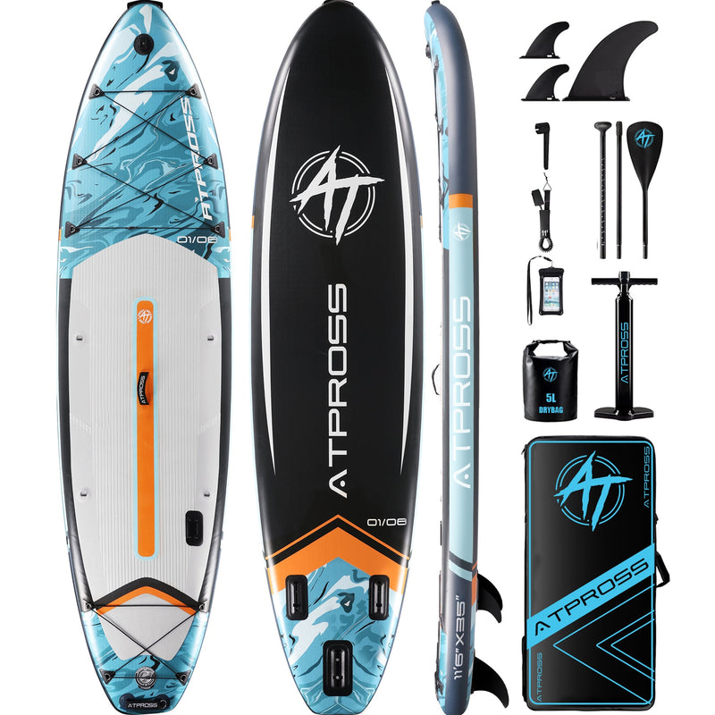 Load image into Gallery viewer, 11'6" Inflatable SUP Marine Blue &amp; White – AT - PB - 06 Basic Paddle Board | Atpross - ATPROSS Board
