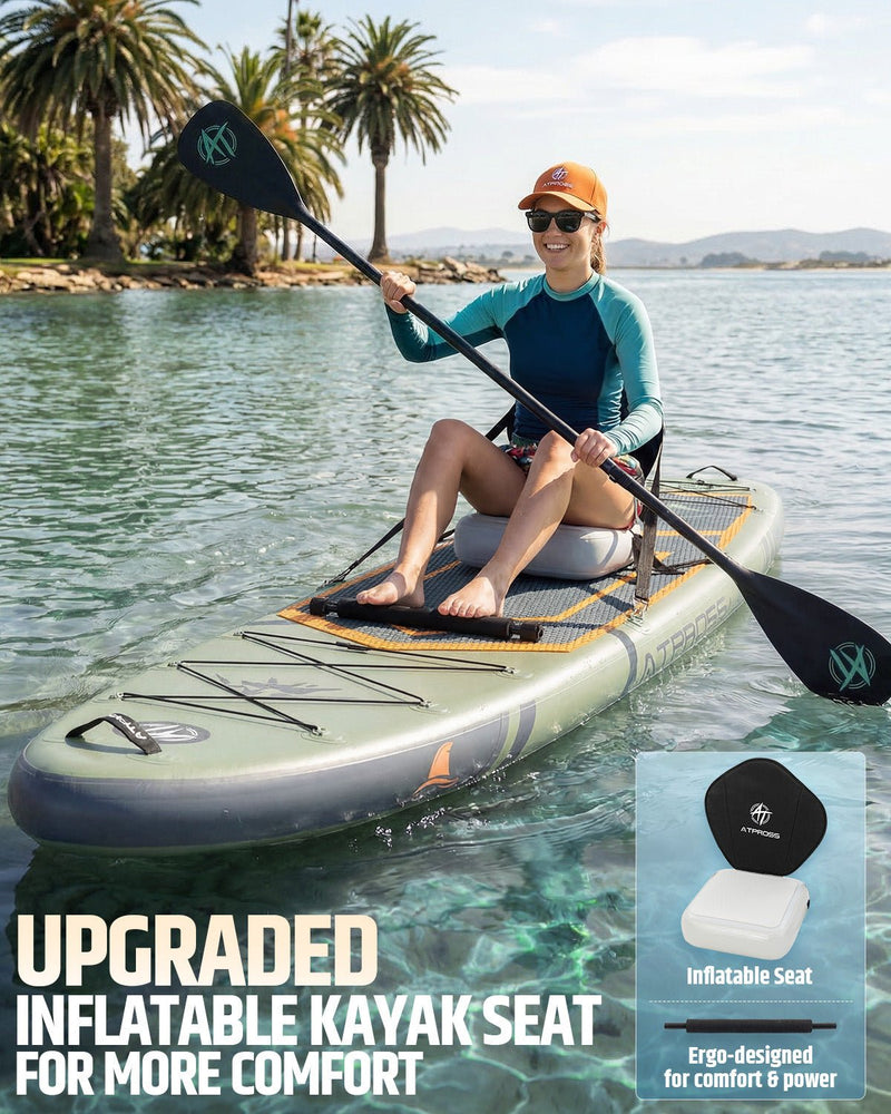 Laden Sie das Bild in Galerie -Viewer, 12’ × 36’’ Inflatable SUP – Forest Ember (Olive &amp; Orange) – ATPB26 - 25M Pro Max | Atpross Board - ATPROSS Board
