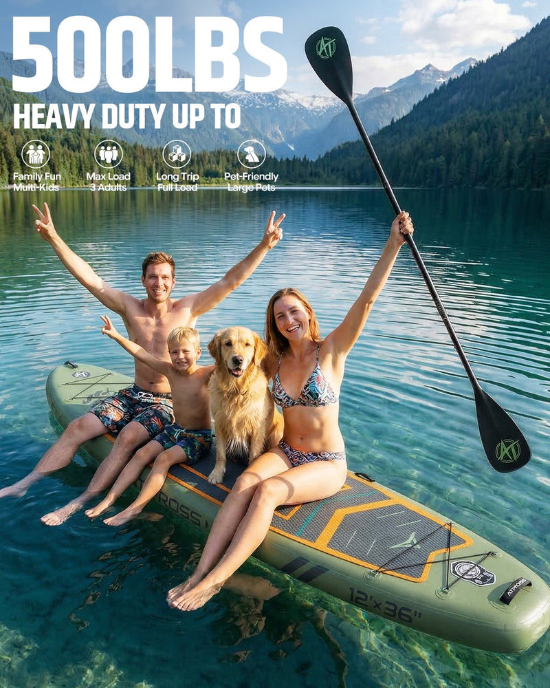 Laden Sie das Bild in Galerie -Viewer, 12’ × 36’’ Inflatable SUP – Forest Ember (Olive &amp; Orange) – ATPB26 - 25M Pro Max | Atpross Board - ATPROSS Board
