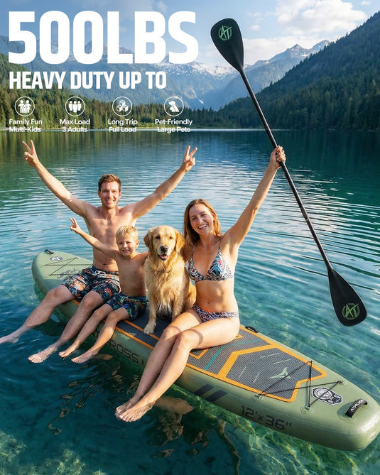 12’ × 36’’ Inflatable SUP – Forest Ember (Olive & Orange) – ATPB26 - 25M Pro Max | Atpross Board - ATPROSS Board