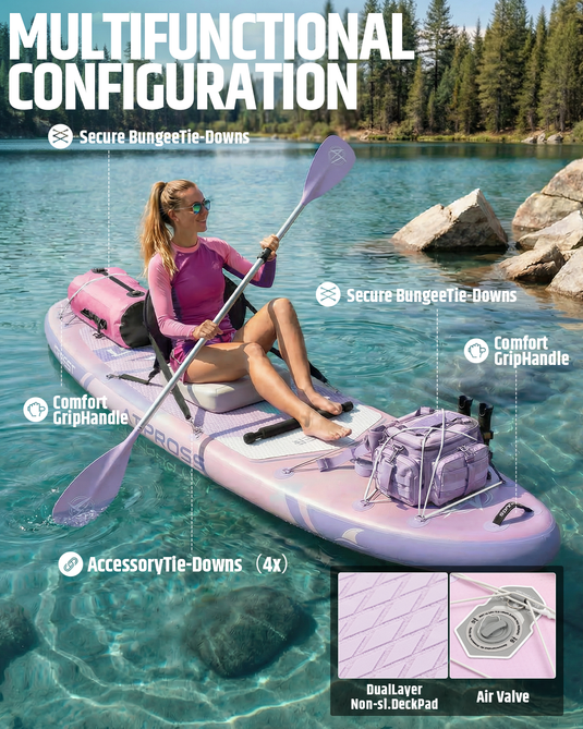 12’ × 36’’ Inflatable SUP – Glacier Veil (Pastel Purple & Blue) – ATPB26 - 20M Pro Max | Atpross Board - ATPROSS Board