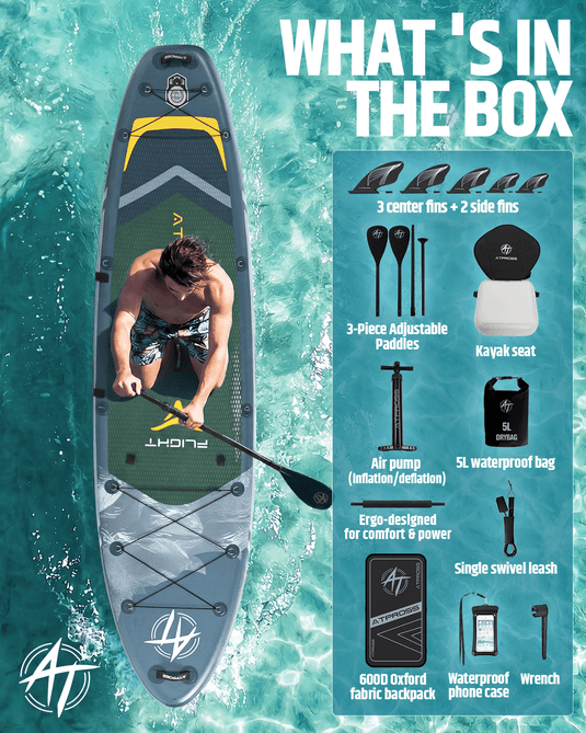 12’ × 36’’ Inflatable SUP – Night Tide (Deep Blue & Navy Green) – ATPB26 - 19M Pro Max | Atpross Board - ATPROSS Board