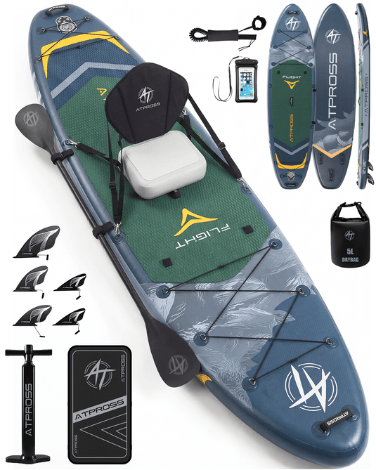 12’ × 36’’ Inflatable SUP – Night Tide (Deep Blue & Navy Green) – ATPB26 - 19M Pro Max | Atpross Board - ATPROSS Board