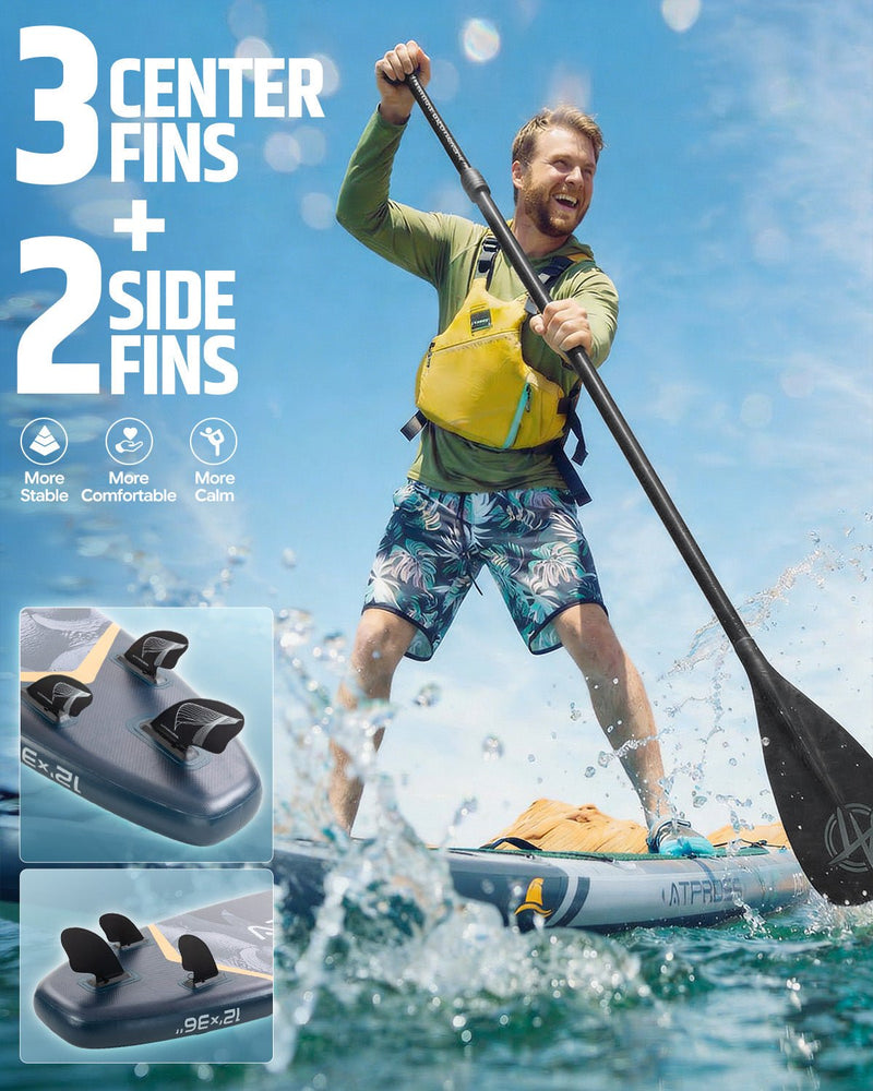 Laden Sie das Bild in Galerie -Viewer, 12’ × 36’’ Inflatable SUP – Night Tide (Deep Blue &amp; Navy Green) – ATPB26 - 19M Pro Max | Atpross Board - ATPROSS Board
