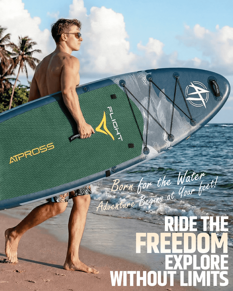 Laden Sie das Bild in Galerie -Viewer, 12’ × 36’’ Inflatable SUP – Night Tide (Deep Blue &amp; Navy Green) – ATPB26 - 19M Pro Max | Atpross Board - ATPROSS Board

