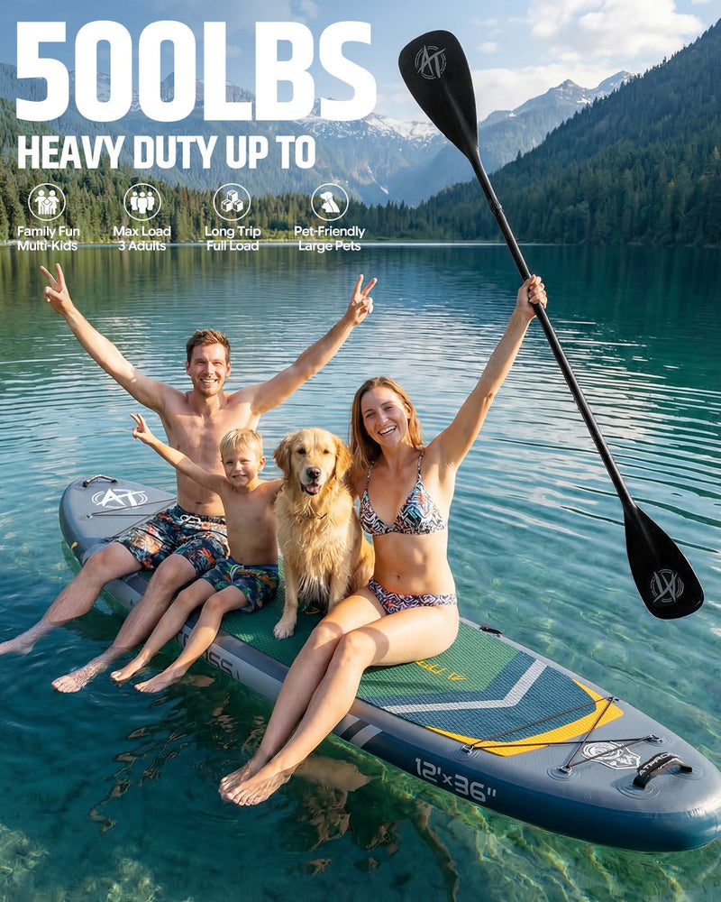 Laden Sie das Bild in Galerie -Viewer, 12’ × 36’’ Inflatable SUP – Night Tide (Deep Blue &amp; Navy Green) – ATPB26 - 19M Pro Max | Atpross Board - ATPROSS Board
