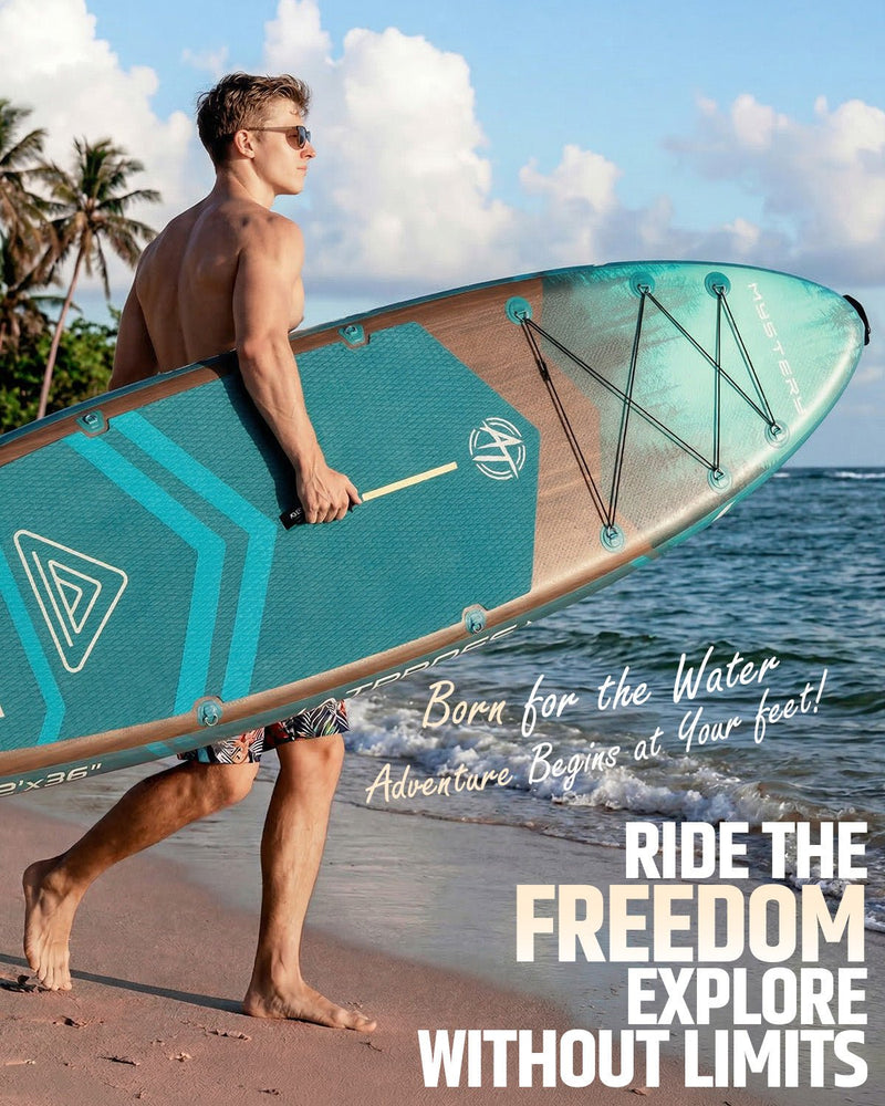 Load image into Gallery viewer, 12’ × 36’’ Inflatable SUP – Premium Dark Forest – Abyss Green – ATPB26 - 21M Pro Max | Atpross Board - ATPROSS Board
