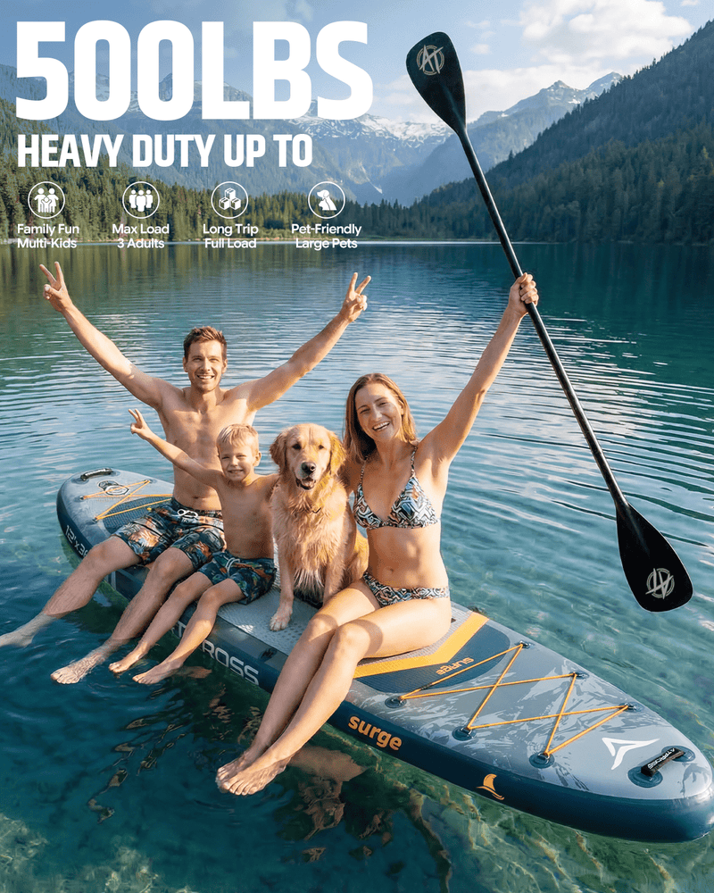 Laden Sie das Bild in Galerie -Viewer, 12’ × 36’’ Inflatable SUP – Storm Edge (Blue Grey &amp; Orange) – ATPB26 - 22M Pro Max | Atpross Board - ATPROSS Board
