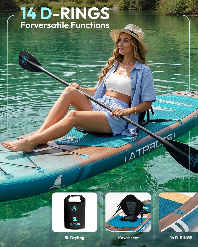 Load image into Gallery viewer, Inflatable SUP-Woodland Brown &amp; Aqua Lake Blue-ATPB26-08 PRO｜Atpross Board
