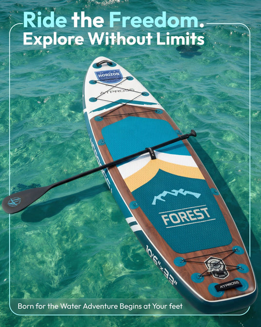 Inflatable SUP - Woodland Brown & Aqua Lake Blue - ATPB26 - 08 PRO｜Atpross Board - ATPROSS Board