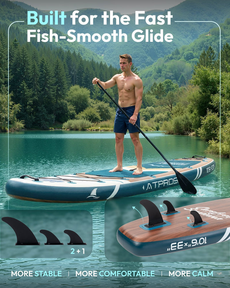 Load image into Gallery viewer, Inflatable SUP - Woodland Brown &amp; Aqua Lake Blue - ATPB26 - 08 PRO｜Atpross Board - ATPROSS Board
